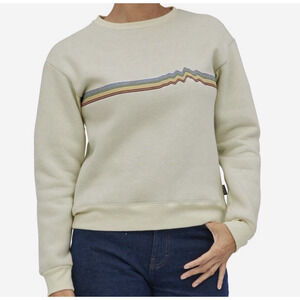 Patagonia XL Uprisal Crew Sweatshirt Ridge Rise Stripe Birch White